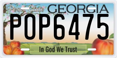 GA license plate POP6475