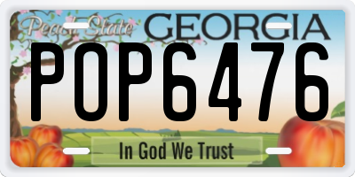 GA license plate POP6476