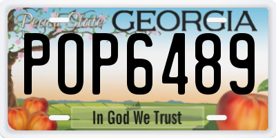 GA license plate POP6489