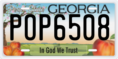GA license plate POP6508