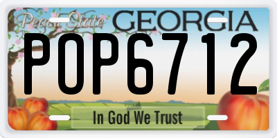 GA license plate POP6712