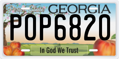 GA license plate POP6820