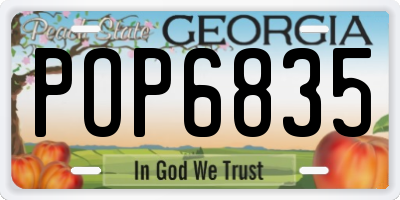 GA license plate POP6835