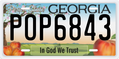 GA license plate POP6843