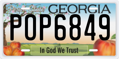 GA license plate POP6849