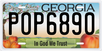 GA license plate POP6890