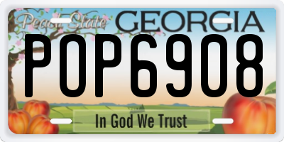 GA license plate POP6908