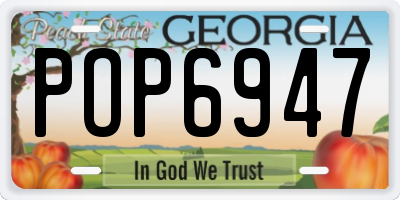 GA license plate POP6947