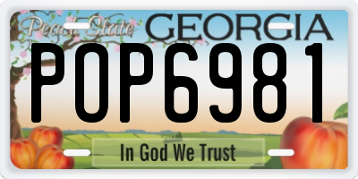 GA license plate POP6981