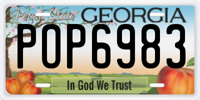 GA license plate POP6983