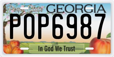 GA license plate POP6987