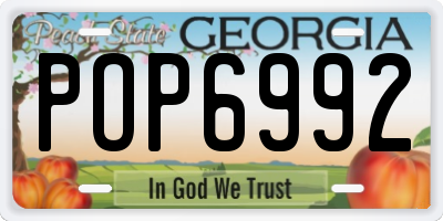 GA license plate POP6992
