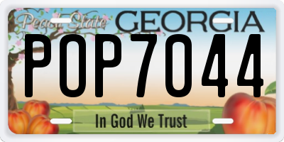 GA license plate POP7044