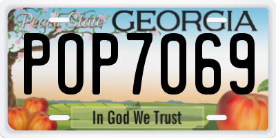 GA license plate POP7069