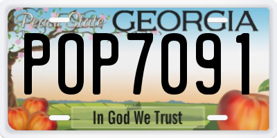 GA license plate POP7091