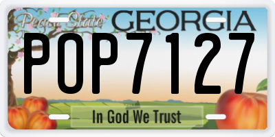 GA license plate POP7127