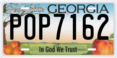GA license plate POP7162