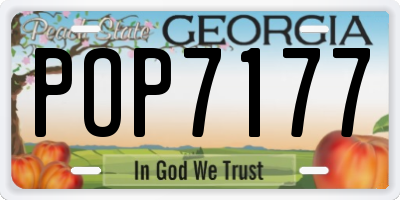 GA license plate POP7177