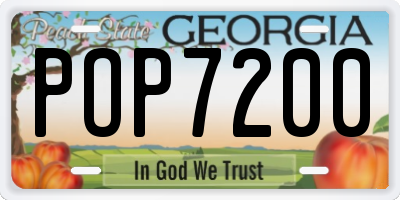 GA license plate POP7200