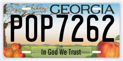 GA license plate POP7262