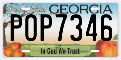 GA license plate POP7346