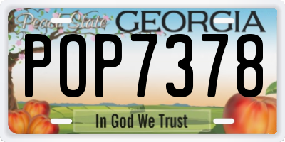 GA license plate POP7378