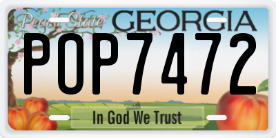 GA license plate POP7472
