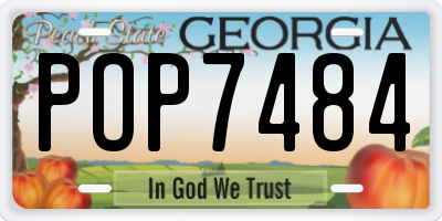 GA license plate POP7484