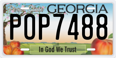 GA license plate POP7488