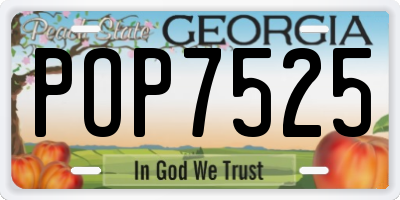 GA license plate POP7525