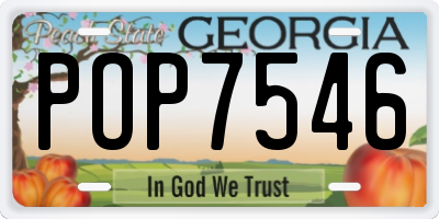 GA license plate POP7546