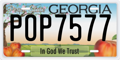 GA license plate POP7577