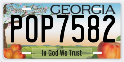 GA license plate POP7582
