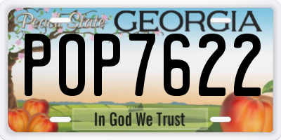 GA license plate POP7622