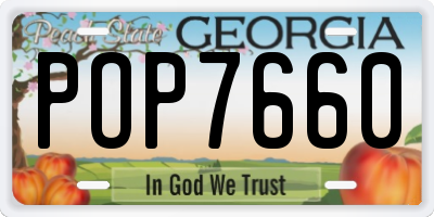 GA license plate POP7660