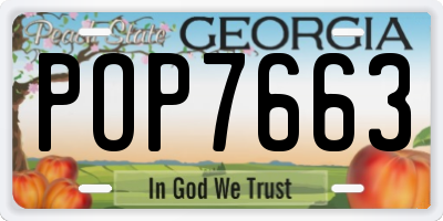 GA license plate POP7663