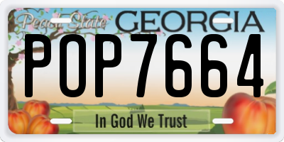 GA license plate POP7664