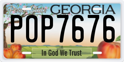 GA license plate POP7676