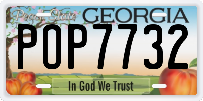 GA license plate POP7732