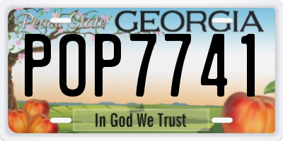GA license plate POP7741