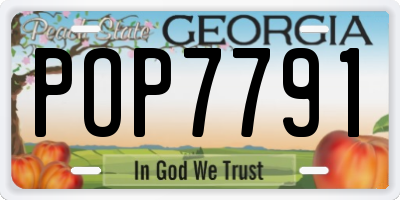 GA license plate POP7791