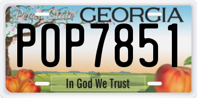 GA license plate POP7851