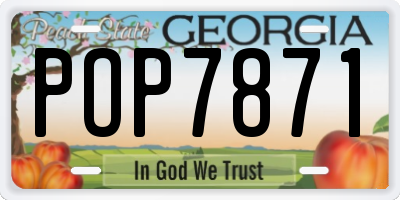 GA license plate POP7871