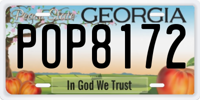 GA license plate POP8172