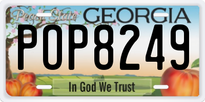GA license plate POP8249