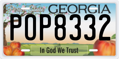 GA license plate POP8332