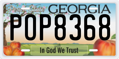 GA license plate POP8368