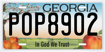 GA license plate POP8902
