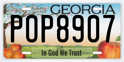GA license plate POP8907
