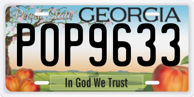 GA license plate POP9633